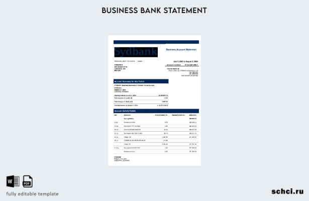 цифровая загрузка выписки по корпоративному счету Sydbank Шаблон в формате Word 